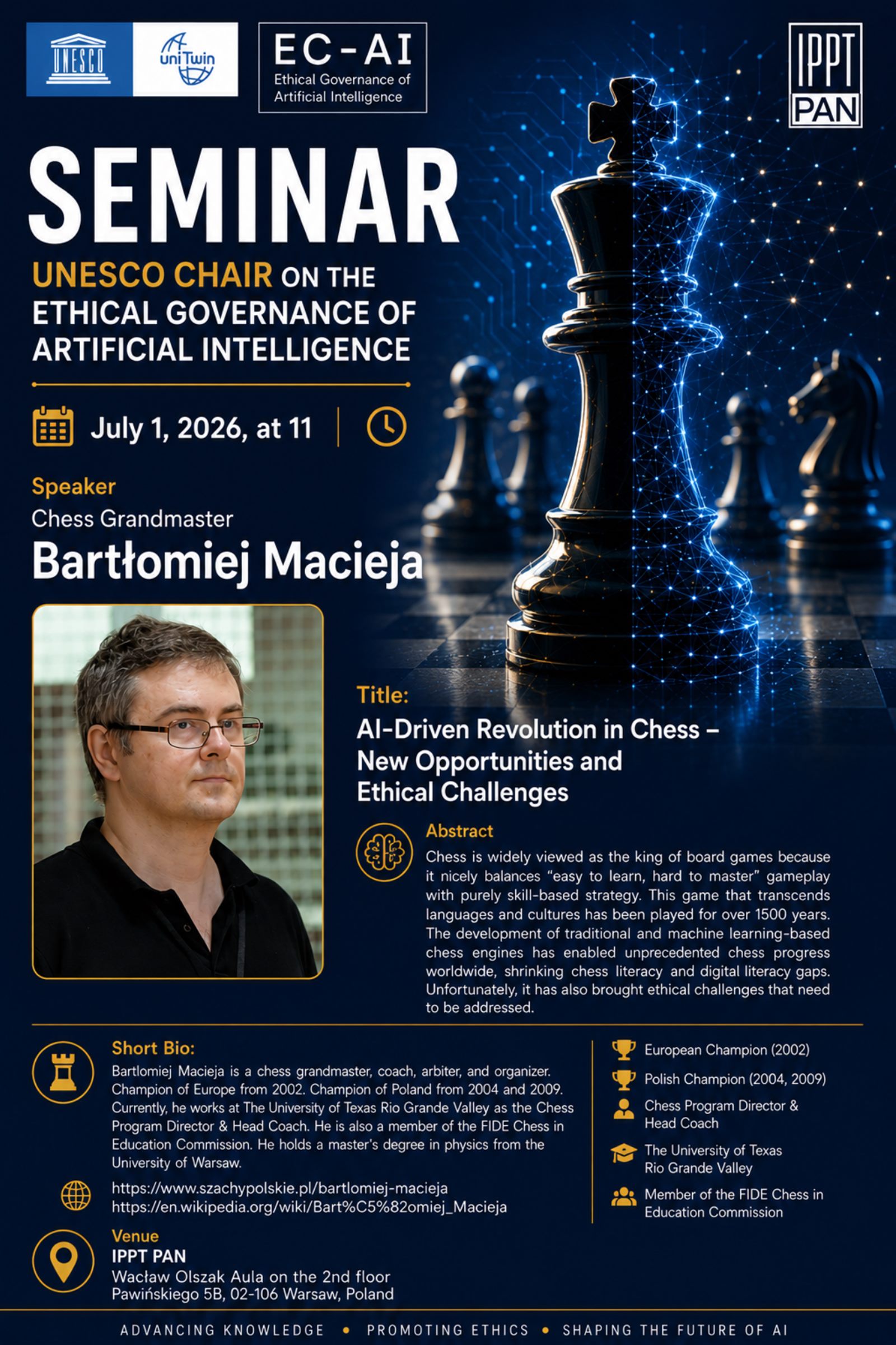 Seminar poster: Bartłomiej Macieja